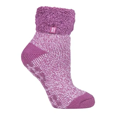 Image of HEAT HOLDERS Womens Fluffy Turnover Cuff Thermal Ankle Slipper Lounge Bed Socks with Non Slip Grips (4 8 uk, 37 42 eur, HHL16)