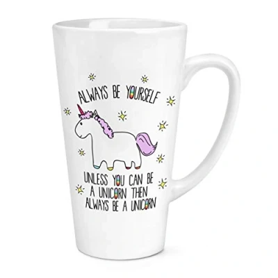 Image of Lila Unicorn Always Be Yourself 17oz Large Latte Mug Cup