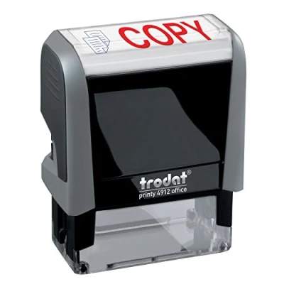 Image of Trodat 286912 Office Printy Stamp Self inking Copy 18x46mm Reinkable Red and Blue Ref 43241