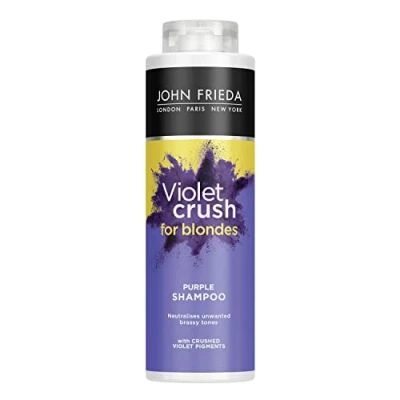 Image of John Frieda Violet Crush Purple Shampoo 500 ml, Toning for Blonde Hair, Value Pack