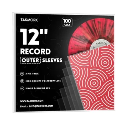 Image of 12&quot; Record Sleeves Vinyl Outer for Crystal Clear 3 Mil Thick LP Album Covers, 100 Pcs