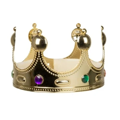 Image of Boland Children&#039;s Kings Crown, Gold, Royal Fancy Dress Accessory, Crown For Kids, Boys, Girls, Coronation, World Book Day, Nativity, One Size (Gold)