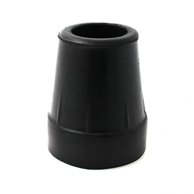 Image of Qty 4X: 19mm 3/4&quot; Black Rubber Ferrules for Walking Sticks and Canes by Lifeswonderful
