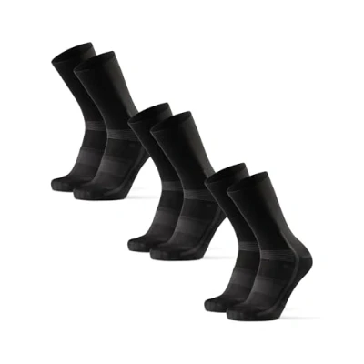 Image of DANISH ENDURANCE Performance Crew Cycling Socks, Cushioned Bike 3 Pack for Men and Women, Black, 6 8