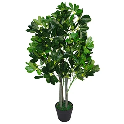 Image of Leaf Artificial Ficus Tree/Plant, Dark Green, 95cm