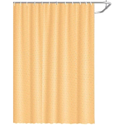 Image of HTUK Waterproof Shower Curtains 180 x 180cm With 12 Hooks Mildew And Mould Resistant Fabric Curtain 100% Polyester Diamond Pattern (Orange)