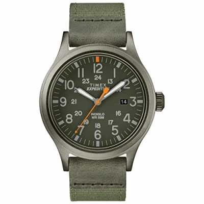 Image of Timex Expedition Scout Men&#039;s 40mm Fabric Strap Watch TW4B14000, Dark Green