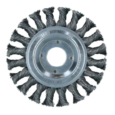 Image of Flat Twist Knot Wire Wheel Brush 115mm 22.2 Bore Deburring Angle Grinder TE579