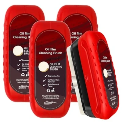 Image of Car Glass Cleaning Brush, Windscreen Cleaner, Automotive Oil Film Brush For Windscreen, Board (4 Pcs)