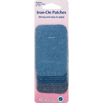 Image of Hemline Iron On Patches Assorted Colours Denim H690.AD