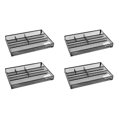 Image of OSCO Wiremesh Drawer Tidy Black (Pack of 4)