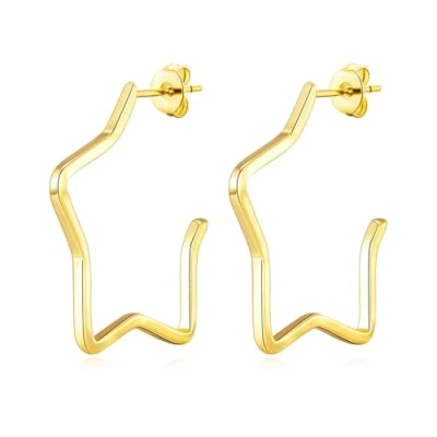 Image of Philip Jones Gold Plated Star Hoop Earrings