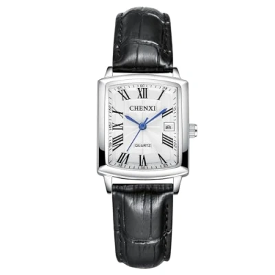 Image of JewelryWe Women Square Leather Watches: Analog Easy Read Quartz Wristwatch Simple Elegant Casual Dress Watch