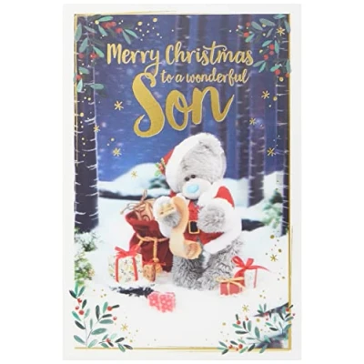 Image of Me To You Bear 3D Holographic Son Christmas Card