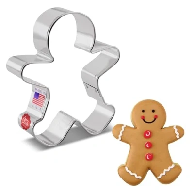 Image of Happy Gingerbread Man Cookie Cutter, 10.2 cm, Made in USA by Ann Clark