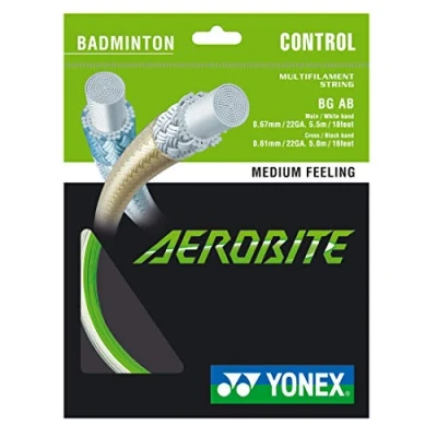 Image of YONEX Aerobite Badminton Racket String White/Green Hybrid