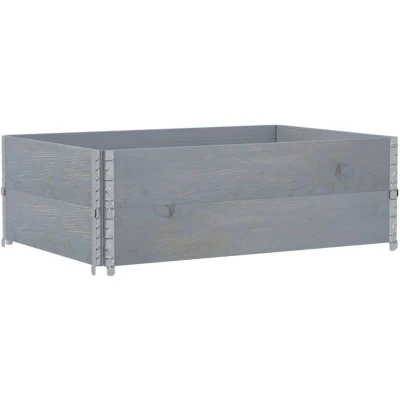 Image of vidaXL Pallet Collars 2 pcs Grey 120x80 cm Solid Wood Pine