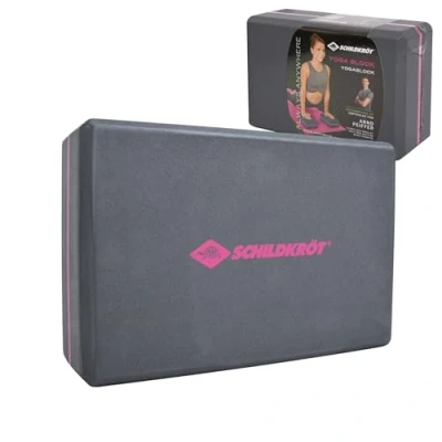 Image of Schildkröt Yoga Block, Pilates and Meditation Pad, Stretching Aid, Practical Soft Foam, Grey/Pink, 960136