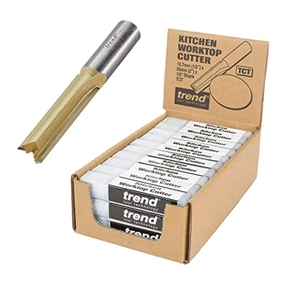 Image of Trend 30 Piece Straight Two Flute Worktop Router Cutter, 1/2 Inch Shank, 12.7mm Cut Diameter, 50.8mm Length, Tungsten Carbide Tipped, BR01/30