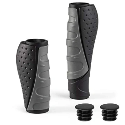 Image of prunus Bike Handlebar Grips, Mountain Grips Rubber Antislip, 22mm Universal MTB for Bike,Electric Bike,BMX,Folding Bike,Scooter etc. (Black+Grey)