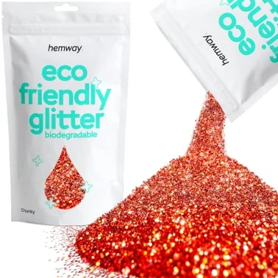 Image of Biodegradable Glitter Red Holographic Eco Friendly Plant Based Bio Chunky for Face Body Hair Craft Resin Festival Makeup Eyeshadow 100g / 3.5oz
