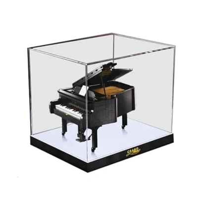 Image of HCAEIOFJ Clear Acrylic Display Case for Lego Ideas 21323 Applicable Grand Piano Designed Box Gift(Display Only) (High Black Bottom)