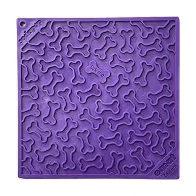 Image of SodaPup Bones eMat Durable Lick Mat Feeder Made in USA from Non Toxic, Pet Safe, Food Safe Rubber for Mental Stimulation, Avoiding Overfeeding, Fresh Breath, Digestive Health, Calming, &amp; More