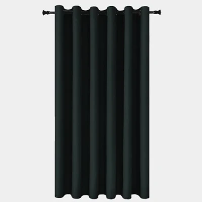 Image of Yorkshire Bedding Eyelet Blackout Curtain for Bedroom 66 x 84 Inch Thermal Insulated Readymade Door Black Curtains Decor Room Darkening 1 Panel + Tieback
