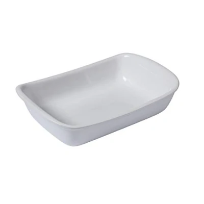 Image of Pyrex Supreme Ceramic Rectangular Roaster 33 x 23cm Pure White (Pack of 2)