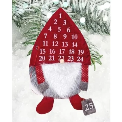 Image of Red Plush Gonk Christmas Advent Calendar Countdown To Decoration Fill Your Own