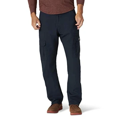 Image of Wrangler Authentics Men&#039;s Stretch Cargo Pant Casual, Navy, 36W x 30L