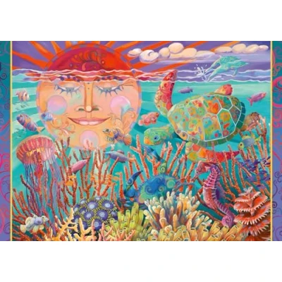 Image of Ravensburger Sun and Sea 500 Piece Large Format Jigsaw Puzzle for Adults 12001003 Easy to See &amp; Hold Pieces Fit Together Perfectly