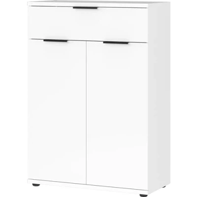 Image of Germania Shoe Cabinet 2790 84, in White, Space for up to 15 Pairs of Shoes, 75 x 108 37 cm (W H D)