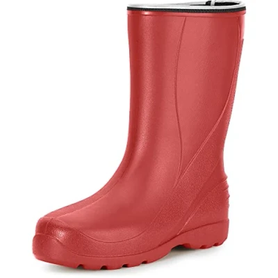 Image of Ladeheid Women&#039;s EVA Light Wellington Boots Rainy Wellies Rain LADW005 (Red 1841, 6.5 UK)