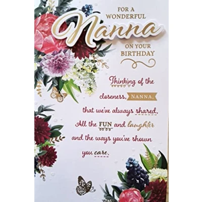 Image of Prelude For A Wonderful Nanna On Your Birthday. Card With 8 Page Insert