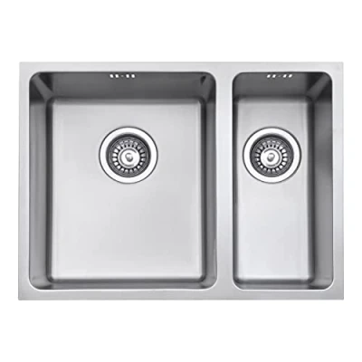 Image of JASSFERRY Kitchen Sink Undermount Handmade Design 1.2mm Thick Square Stainless Steel 1.5 One Half Bowl with Strainer Waste, 590 X 440 mm