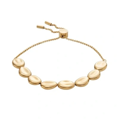 Image of Skagen Women&#039;s Anja Pebble Gold Tone Stainless Steel Slider Bracelet (Model: SKJ1769710)
