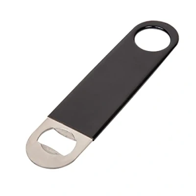 Image of Bartenders Bar Blade Bottle Opener Black Grip 179mm Stainless Steel Key