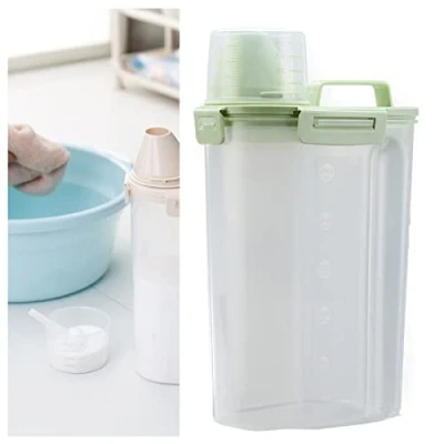 Image of Laundry Detergent Powder Storage Box, Airtight Washing Container with Lid and Handle Multipurpose Box 3L