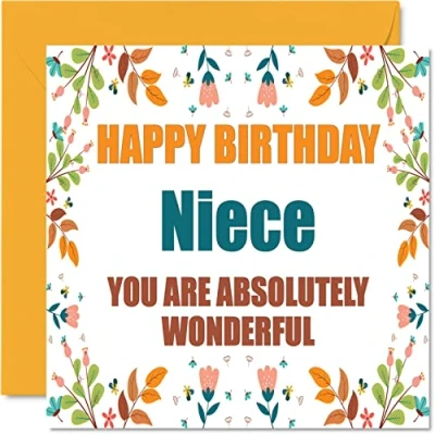 Image of Fun Birthday Cards for Niece Absolutely Wonderful Joke Happy Card from Auntie Uncle, Gifts, 145mm x Greeting Gift