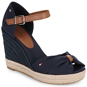Image of Tommy Hilfiger Women&#039;s Basic Open Toe High Wedge Sandals, blue, 6 UK