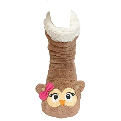 Image of Nikaro Women&#039;s 3D Animal Design Sherpa Lined Thermal Slipper Socks (4 7) Owl