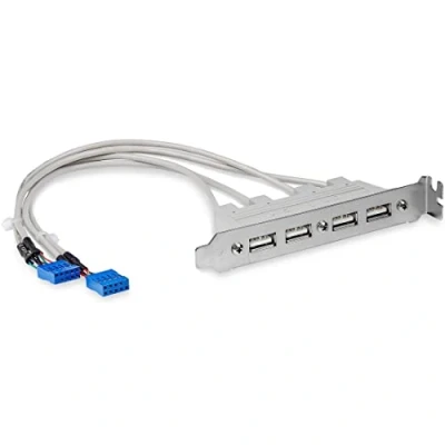 Image of StarTech.com USBPLATE4 4 Port USB A Female Slot Plate Adapter, panel, Pin Type (F),Grey