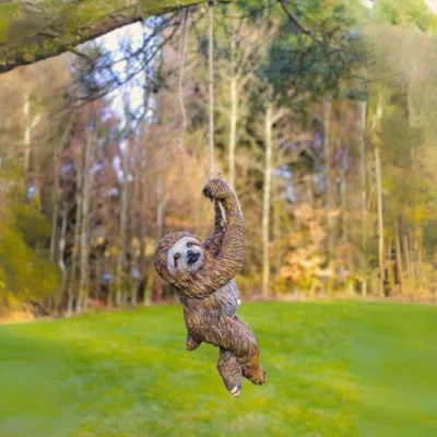 Image of Garden Mile Tree Hanging Swinging Resin Novelty Ornament Swing Indoor Outdoor Sculpture Statue Ornaments Decor Yard Art Figurines Patio Lawn Decoration Ornamental (Sloth)