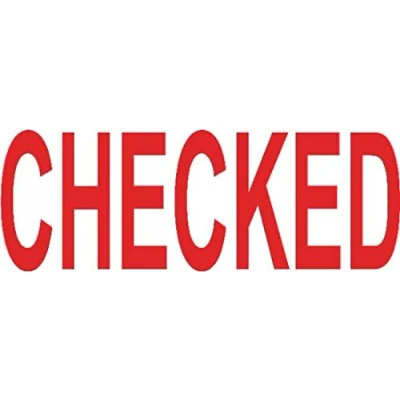 Image of COLOP Green Line Word Stamp Checked Red