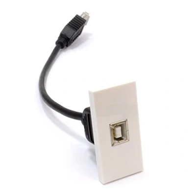 Image of kenable Faceplate Module USB 2.0 Printer Type B Panel Mount Stub 20cm [USB Socket]