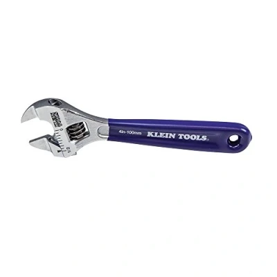 Image of Klein Tools D86932 Adjustable Wrench, Forged with Slimmer Jaw and a High Polish Chrome Finish, 4 inch