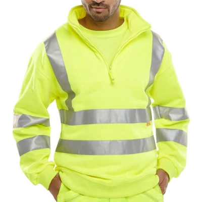 Image of Quarter Zipped Sweatshirt Saturn Yellow Small