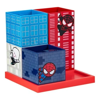 Image of Paladone Spiderman Official Licensed Comic Book Desktop Organizer, Gamer and Series Fan Decor Gift, Nostalgic Marvel Superhero Desk Table Accessory