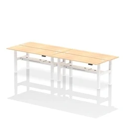 Image of Air B2B 1800x600mm Height Adjustable 4P Bench Desk CP Maple/White